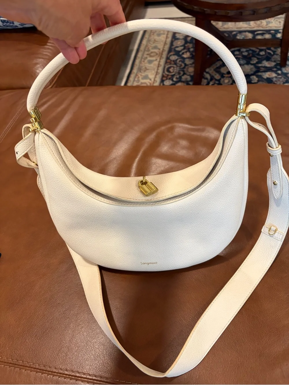 Songmont ivory leather Shoulder Tote